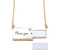 Wiffe Collier pendentif à tiroir à sublimation, collier imprimé à faire soi-même, longueur réglable, parfait pour la saint-valentin, accessoire de mode
