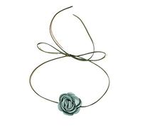 Wiffe Collier ras du cou en à fleurs pour femmes, accessoire de cravate à lacets doux, accessoire de Banque pour adolescentes, collier à fleurs pressées