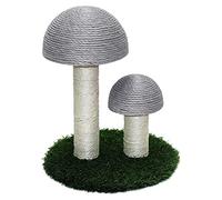 Wiffe Colonne à gratter en forme de champignon, gris, sans boule | Base ferme, tapis à gratter en corde de coton pour matériel d'entraînement comportemental; protège les tapis et canapés