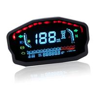 Wiffe Compteur de vitesse numérique LCD pour moto, jauge de niveaux d'huile pour DC8-12 V, boîtier noir