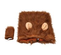 Wiffe Costume crinière pour animal domestique avec capuche à enfiler, queue | Ouverture élastique pour enfiler, capuche en polyester, crinière en fourrure et oreilles surélevées, déguisement pour chien