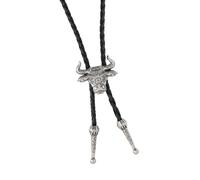 Wiffe Cravate tressée unisexe, berger, avec pendentif en métal réglable et sangle en PU Flexible, collier pendentif de mode occidentale