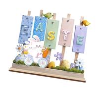 Wiffe Décorations de Table de Lapins de Pâques Centres de Table de Joyeuses Pâques Lapins de Pâques Ornement Ferme Fournitures de fête à Domicile Lapins Décors en Bois