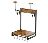 Wiffe En bois multi-crochets avec | en bois solide avec plusieurs crochets pour un rangement soigné des équipements dans le garage avec une