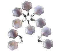 Wiffe Ensemble de pendentifs en de fleur artisanal artistique, pendentif de fleur en pierre naturelle, breloque pour bijoux faits à la main et collier, breloque en