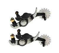 Wiffe Éperon de botte de cheval avec engrenage Western Boy pour homme | Éperon de cheval sculpté à la main pour homme et femme, équipement de compétition, accessoires d'équitation durables