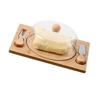 Wiffe Garde-Beurre Couvert avec Couvercle Transparent, Base en Bambou pour Affichage de comptoir de Cuisine, Organisation du réfrigérateur, accès Service Quotidien