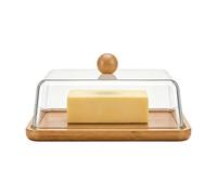 Wiffe Garde-Beurre Couvert avec Couvercle Transparent, Base en Bambou pour Affichage de comptoir de Cuisine, Organisation du réfrigérateur, accès Service Quotidien