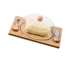Wiffe Garde-Beurre Couvert avec Couvercle Transparent, Base en Bambou pour Affichage de comptoir de Cuisine, Organisation du réfrigérateur, accès Service Quotidien