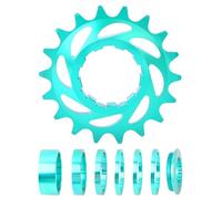 Wiffe Kit de cassette de roue libre 16T 18T avec entretoises pour vélos, conversion de vélo, roue libre à vitesse unique