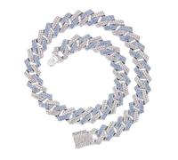 Wiffe Lien cubain Iced Outs Diamonds, Blue 20INCH X 50CM, F 20INCH X 50CM | Accessoire de mode pour les fêtes et les événements décontractés, usage quotidien, vêtements décontractés avec des