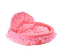 Wiffe Lit en Dentelle pour Chien et Chiot, canapé Princesse à Volants pour Animaux de et Moyenne Taille, lit créatif en Dentelle Rose pour Animal de Compagnie, nid Mignon
