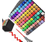 Wiffe Lot de 100 marqueurs étanches secs pour artistes, 100 couleurs | Créez des nuances avec des outils artistiques et un stylo incolore pour divers livres de coloriage et croquis