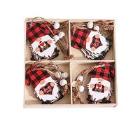 Wiffe Lot de 12 pendentifs en bois en forme de cœur à suspendre, type C | Lot de 12 nains en bois à suspendre pour la Saint Valentin, mariage, décoration d'arbre d'amour pour décoration d'arbre de