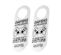 Wiffe Lot de 2 cintres de porte Gaming in Progress pour garantir des temps de jeu tranquilles, panneau de porte de chambre à coucher, ne pas déranger, cintre en bois pour les joueurs