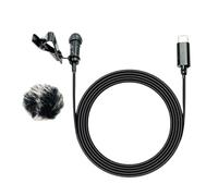 Wiffe Micro cravate USB C, coupe-vent, 3 m, G 3 m | Microphone à revers facile à clipser haute sensibilité pour interviewer la diffusion comprend un manchon