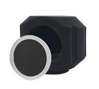 Wiffe Pare-brise cylindrique en mousse pour micro, cadre argenté, noir m