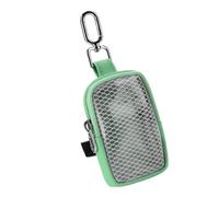 Wiffe Pochette à fermeture éclair pour cartes Story, vert | Poche avant en maille, clip amovible, étui de rangement compact pour usage quotidien