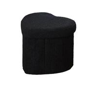 Wiffe Pouf Coeur Compact, Tabouret de Rangement texturé Doux, Black | Repose-pieds de siège rembourré doux, pour chambre à coucher, entrée, salon, décor d ' angle, rangement dissimulé,