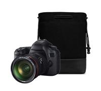 Wiffe Sac pour objectif d'appareil photo avec tissu résistant à l'eau, Noir | Rembourrage de protection épais avec détails en cuir Oxford pour appareil photo reflex numérique et équipement sans miroir en