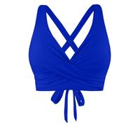 Wiffe Soutien-gorge tankini dos croisé, haut court, bleu roi XL