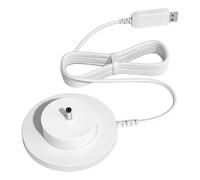 Wiffe Station d'alimentation de rechange avec base ronde blanche | Connecteur USB-a mâle, broche centrale surélevée, cordon attaché de 1,8 m, PVC ABS pour base de chargement Tonie Box