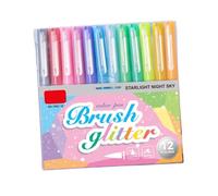 Wiffe Stylos à paillettes à codage couleur, 12 nuances pour livres de | Encre à base d ' eau, livres de journaux, résumés de leçons, notes décoratives et détails de page avec pointes