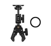 Wiffe Support de téléphone pour trépied | Support de serrage pour appareils de 10,2 à 17,8 cm, changement de vue à tête sphérique, coussinets de préhension, vélo, gym