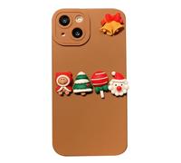 Wiffe Téléphone à de Noël pour étui Mignon, Brown D | Téléphone cloche du père noël pour étui, décoration confortable résistante rayures, pour femmes filles