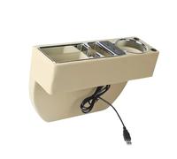 Wiffe Unité de rangement pour siège d ' automobile avec port, Beige | Prise électrique intégrée pour garder vos effets personnels organisés pendant la conduite, tenir les téléphones