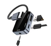 Wiffe USB C compact avec 60 W rapide USB 2.0 3,5 mm pour tablettes, ordinateurs portables, plusieurs ports C Center