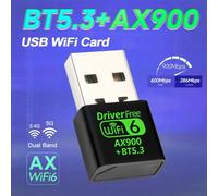 WiFi 6 AX900 Bluetooth 5.3 WiFi USB adaptateur carte réseau sans fil 2.4G et 5GHz antenne Wi-Fi USB pour PC/ordinateur portable Win10/11 pilote gratuit 900M and BT5.3
