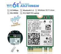 WiFi 6E AX210 Bluetooth 5.3 M.2 carte sans fil 5374Mbps 2.4Ghz 5Ghz 6Ghz 802.11ax adaptateur Wifi pour ordinateur portable Win 10 11 - Type Intel AX210