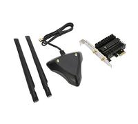 WiFi 6E AX210 PCIE Carte WiFi 5.2, Carte PCIE sans Fil Tri-Bande 6G 5400 Mbps avec Antenne à Gain élevé 6 DBi, Base Magnétique, Dissipateur de Chaleur pour Les Jeux, Appareils