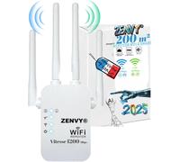 WiFi AC 1200 Mbps Amplifier, Gigabit Ethernet Port, Powerful WiFi Repeater, Compatible with Internet Boxes, Enjoy WiFi Repeater (French Brand) without changing your box