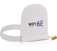 WiFi Antenna 6E Tri-Band 2.4GHz 5GHz 6GHz 8dBi MIMO Antenna with Magnetic Base,2m Cable,RP-SMA Connector for WiFi Routers,Smart Homes,Offices,White
