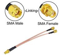 WiFi Antenna Coaxial Cable SMA Female To Y-Type 2XSMA Male Straight Splitter Combiner Extension Pigtail Cable RG316
