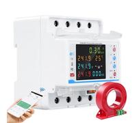Wifi compteur electrique consommation triphasé 100A 380V AC Smart meter compteur électrique wifi bidirectionnel avec contrôle du temps/protection contre les surtensions avec transformateur courant.