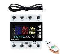 WiFi Compteur Electrique Triphasé, 80A 220V AC compteur de courant de compteur intelligent wlan en 1 avec écran LCD, protection contre les pannes de courant/sous-tension/surintensité/surpuissance etc