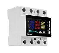 WiFi Compteur Electrique Triphasé, Compteur d'électricité DIN Rail WiFi, Intelligent Tuya WiFi AC Compteur, Tuya Smart Meter Wattmetre écran LCD Protection Pannes Courant Sous-Tension Surintensité