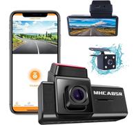WiFi Dashboard Camera, Car Driving Recorder 1080P Front and Rear Dash Cam with APP Night Vision, Loop Recording, Motion Detection