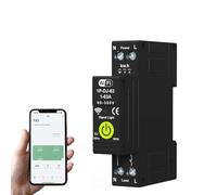 WiFi Disjoncteur intelligent ON OFF Timing Photovoltaïque Bidirectionnel Compteur d'énergie Protecteur de réenclenchement automatique avec mesure et fonction prépayée Compatible avec Alexa et Google