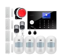 WiFi GSM Système d'alarme Home Falking Security Alarm Detecteur câblé sans Fil RFID Touche la température du Clavier Humidité(W7B6)