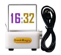 WiFi Hologram Clock, Hologram Cube Desk Clock, Transparent Digital Clock, Desk Clock Decor, Real-Time Weather Station, Small Weather Station, GIF Animation Clock, Photo Album Clock