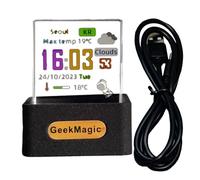 WiFi Hologram Clock, Hologram Cube Desk Clock, Transparent Digital Clock, Desk Clock Decor, Real-Time Weather Station, Small Weather Station, GIF Animation Clock, Photo Album Clock