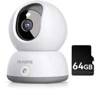 Wifi Indoor Surveillance Camera 2k+Micro Sd 128gb, 360° Baby Camera, Indoor Camera For Baby/Animals, Night Vision, One-Touch Call, Two-Way Audio
