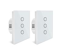 WiFi Interrupteur Volet Roulant Connecté, Stores Interrupteur Mural de Rideau Compatible avec Alexa et Google Home, Interrupteur Mural Tactile, Timer et Partager-Besoin d'une Ligne Neutre