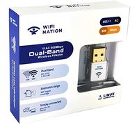 WiFi Nation® Mini dongle WiFi 802.11ac AC600 USB WiFi, chipset : Realtek RTL8811AU, double bande 2,4 GHz ou 5 GHz, Windows, MacOS et Linux pris en charge - Blanc