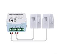 WiFi pour compteur d'énergie intelligent pour Tuya 2 canaux moniteur d'alimentation bidirectionnel Capacité 80 A en temps réel Données d'électricité Contrôle par application Contrôle de la maison