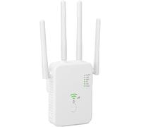 WiFi Repeater, 1200Mbps WiFi Amplifier, Powerful Wireless Dual Band 5GHz & 2.4GHz WiFi Repeater with WPS WiFi Extender, Compatible with All Ethernet Port Internet Box (White)